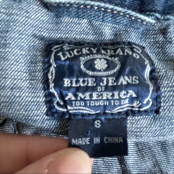 Lucky Brand Pixie Denim Cropped Jean Jacket Small - Picture 9 of 12